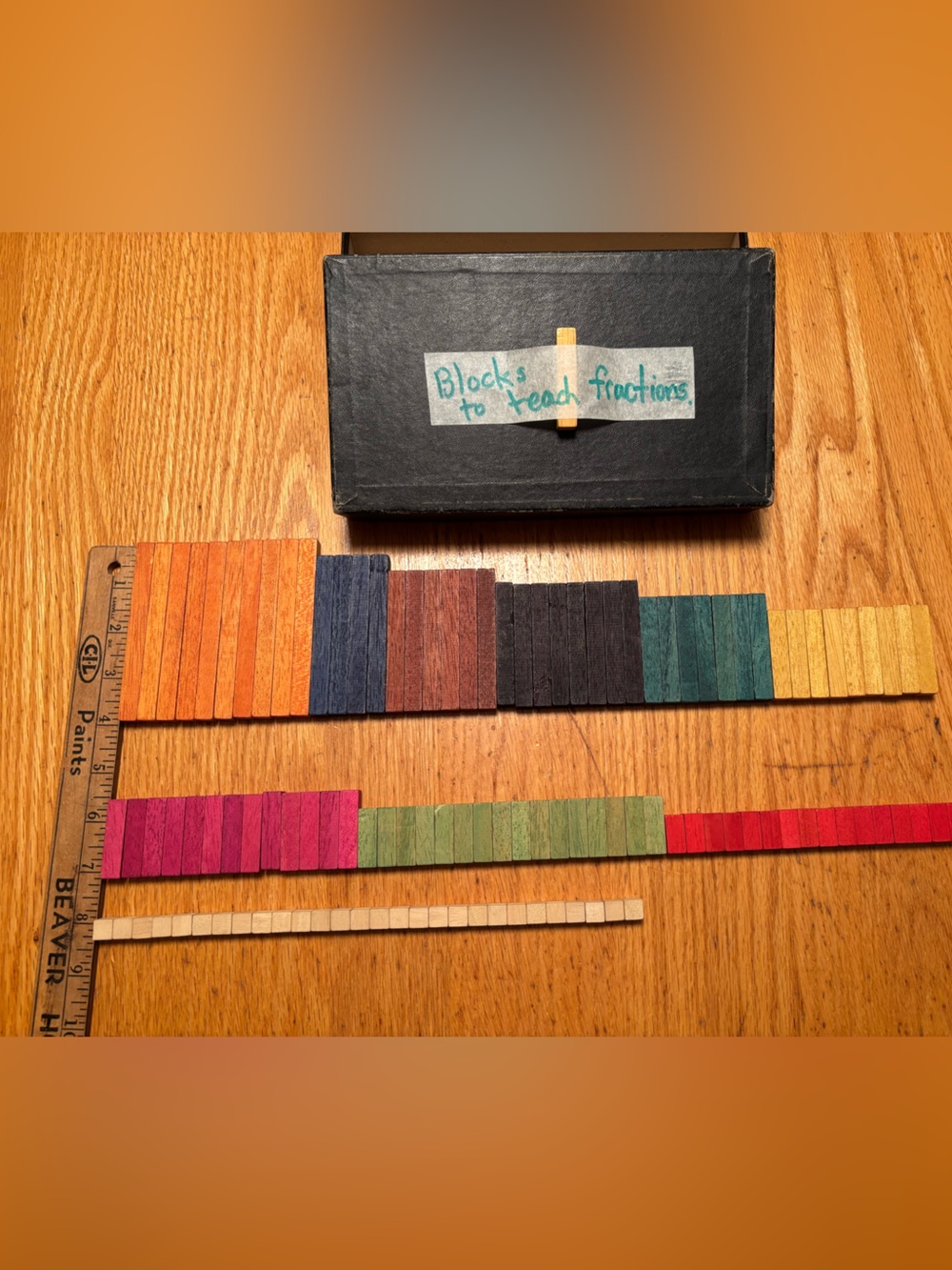 Wooden Fraction Learning Blocks - Multicolor Educational Set